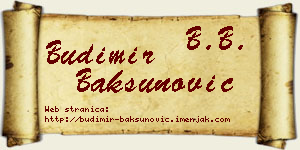 Budimir Bakšunović vizit kartica